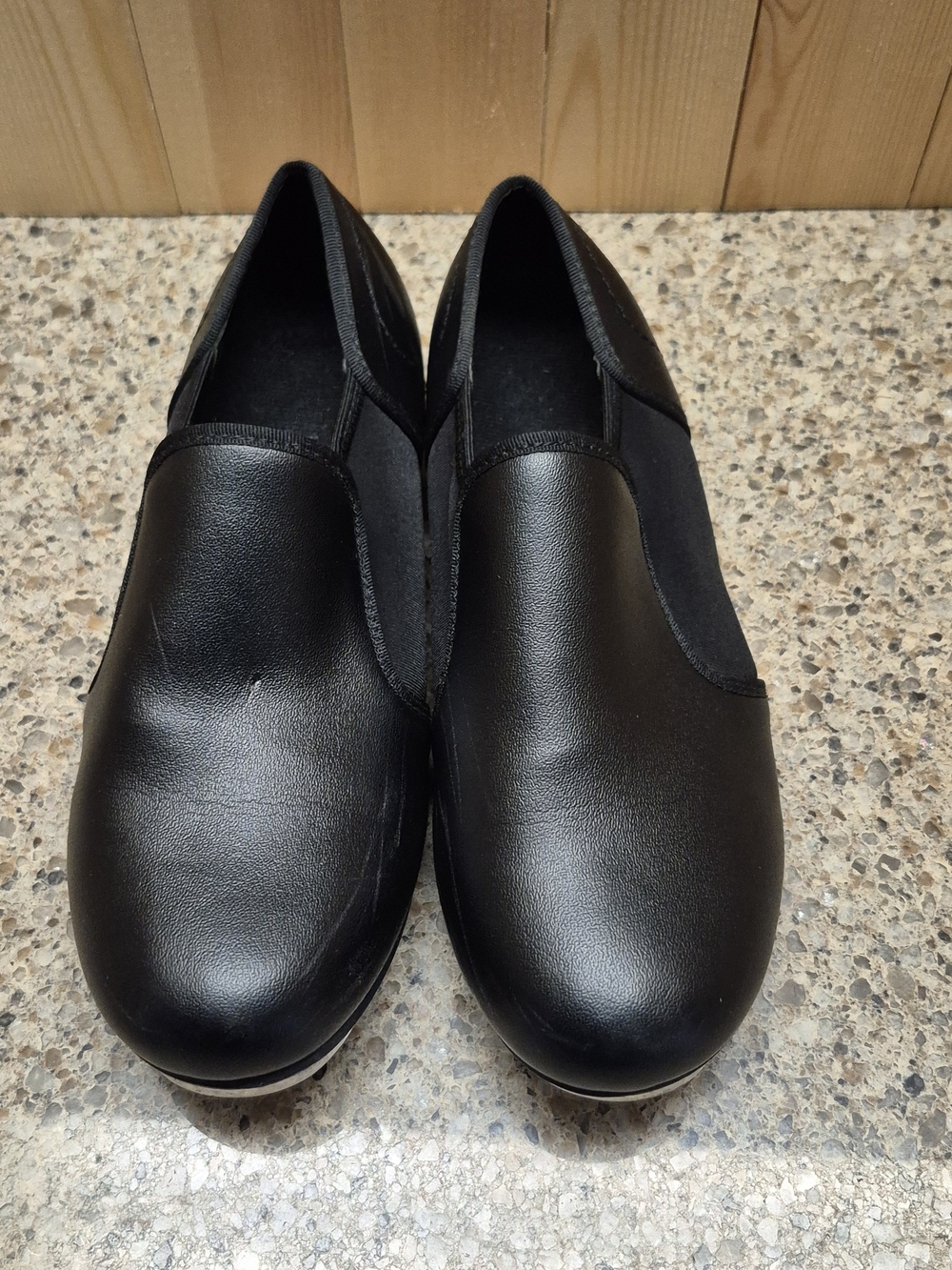 Balera Black Slip On Tap Shoes Kids Youth Size 4.5 M Style B150 Dance Slip-On